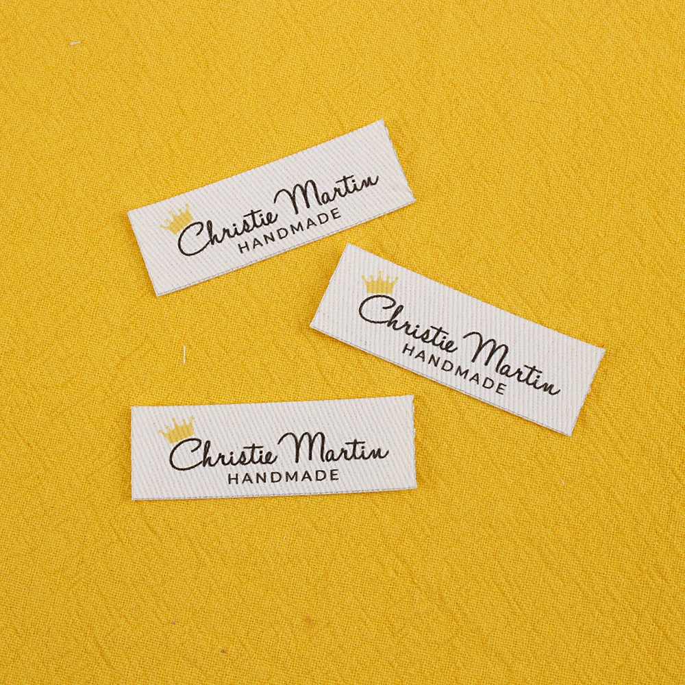 

98 Iron Tags, Ironing Labels, Personalized Name, Custom Design, Clothing, Handmade Items,100% Cotton, Business (TB5332)