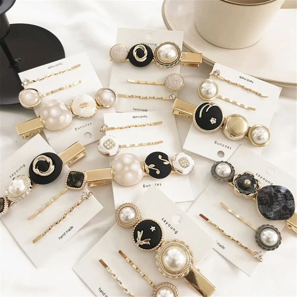 3 шт./компл. Для женщин модные подражание заколки для волос с жемчугом аксессуары