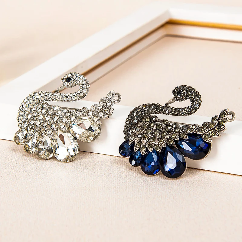 Брошь в виде лебедя с кристаллами и прозрачными стразы брошь булавки для женщин