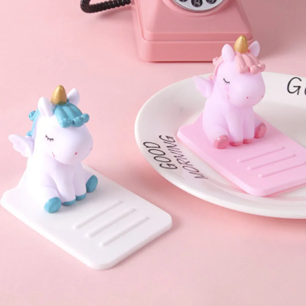 Милый Противоскользящий телефон с единорогом подставка держатель для телефона