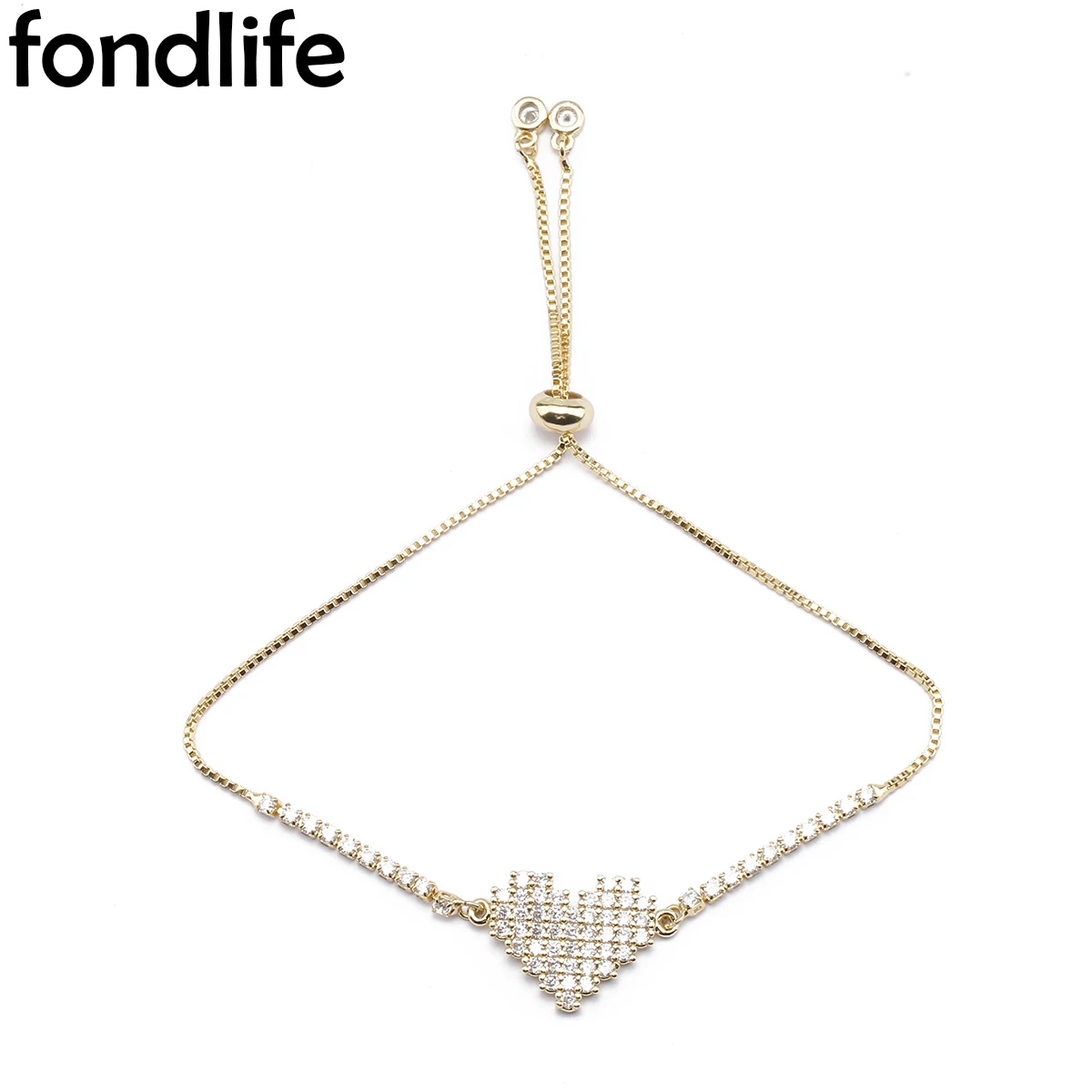 

Модный Блестящий циркониевый браслет с подвеской в виде белого сердца, простой милый подарок для девушек, кулон в виде сердца с кубическим ц...