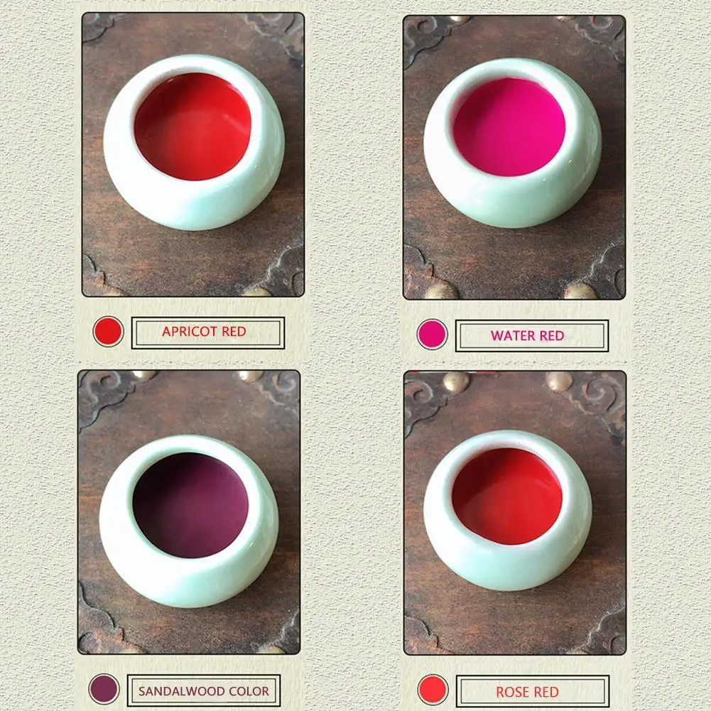 

4 Colors Matte Eatable Lipstick Flowers Rouge Long Lasting Blush Eyeshadow 3 in 1 Brighten Concealer Makeup Ceramic Box