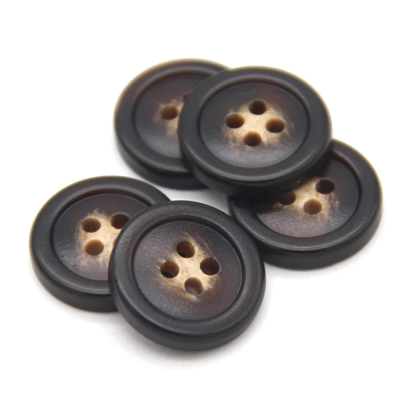 28mm Large Resin Imitation Horn Pattern Buttons For Clothes Men Suit Coat Handmade Brown Decorative Sewing Accessories Wholesale