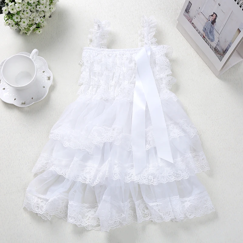 От 3 месяцев до 8 лет Детское кружевное платье для маленьких девочек без рукавов с