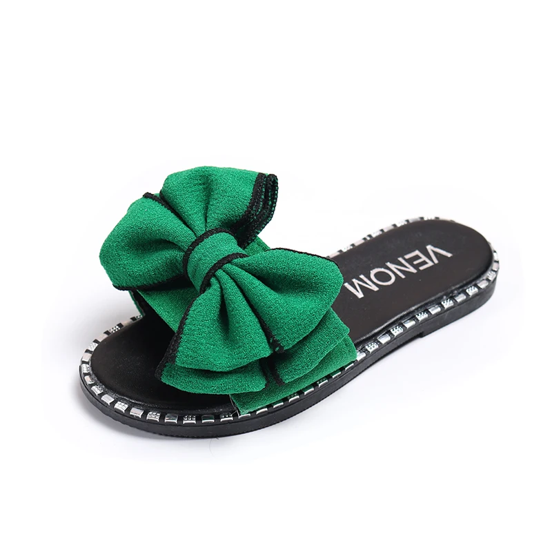 Шлепанцы Детские с бантом пляжная обувь для девочек летние сандалии принцесс| |