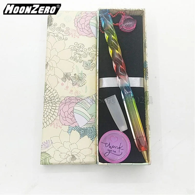 1 colored Pen 1 Wax Новая Радужная красочная ручка с цепочкой, аксессуары для вышивки, восковая алмазная живопись, вышивка крестиком, точечный сверлильный инструмент для выкладывания мозаики, наборы - Цвет: 1 colored Pen 1 Wax