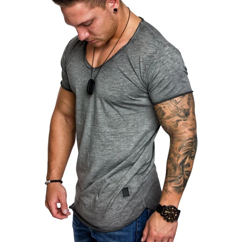 E-BAIHUI Для мужчин хип бедра футболка мужская Фитнес Бодибилдинг s топы slim fit High Street