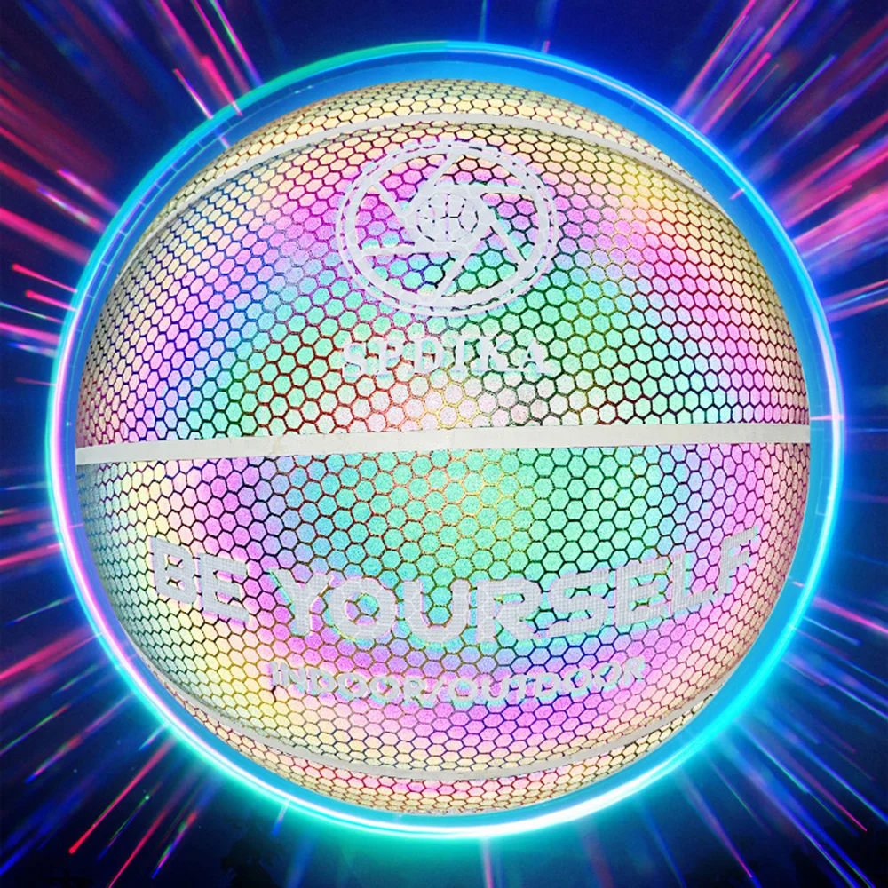 Новый светоотражающий баскетбольный голографический светящийся мяч