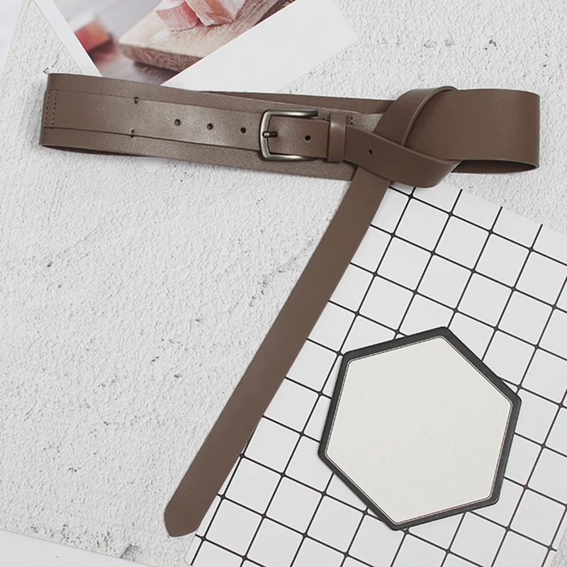 

synthetic - wide leather belt with knot decoration, suitable for women, personalized belt, combining everything, suitable