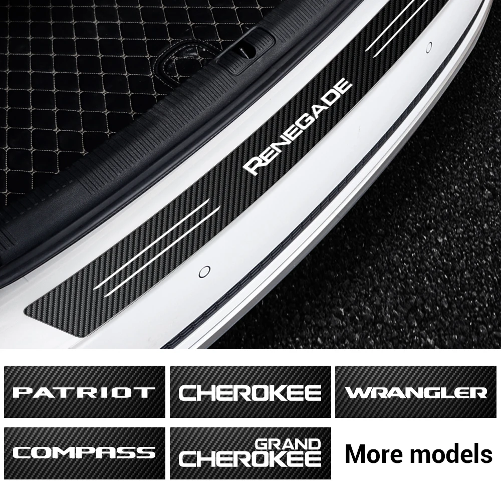 Автомобильные наклейки на задний бампер из углеродного волокна для Jeep Ranegade Patriot