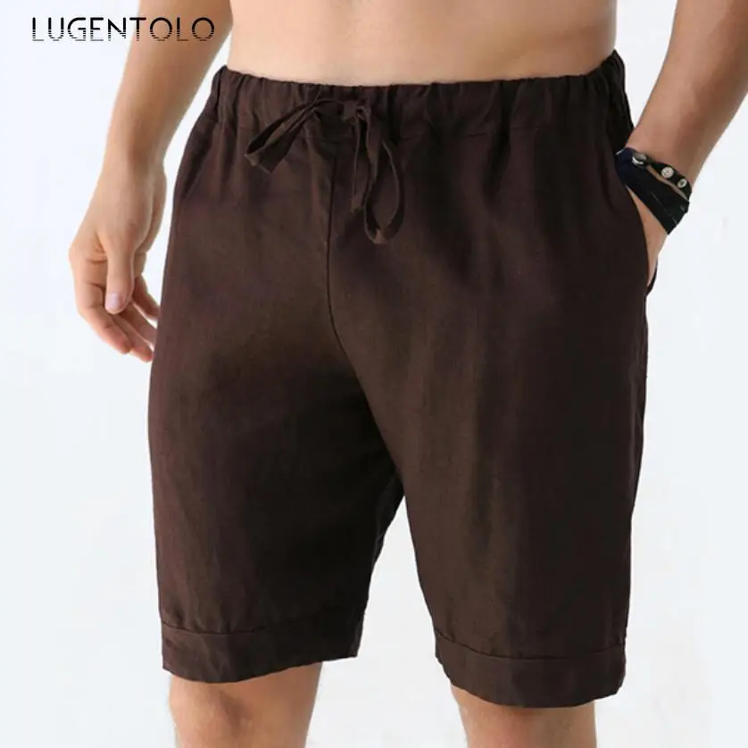 

Men Shorts Casual Summer Solid Drawstring Sports Youth Thin Blended Loose Simple Pocket Men's Versatile Shorts Lugentolo
