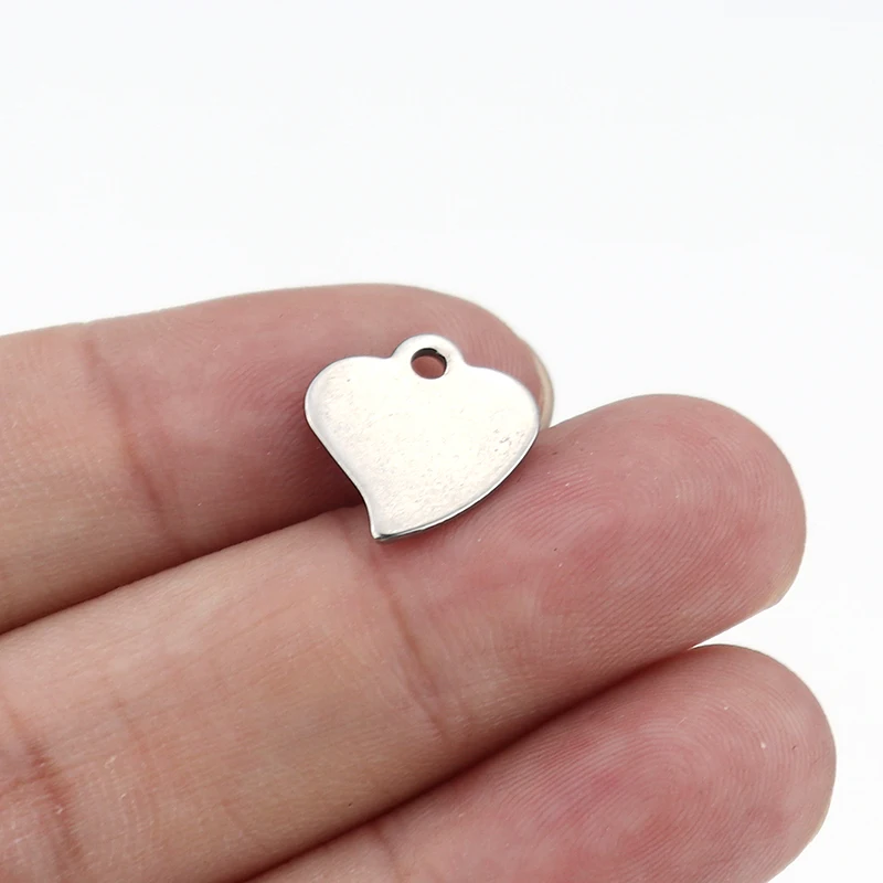 heart Semitree, 50 шт., нержавеющая сталь, маленький крест, подвеска в виде сердца, сделай сам, ожерелье, фурнитура, браслет, ювелирное изделие, конечный хвост, цепи - Окраска металла: heart