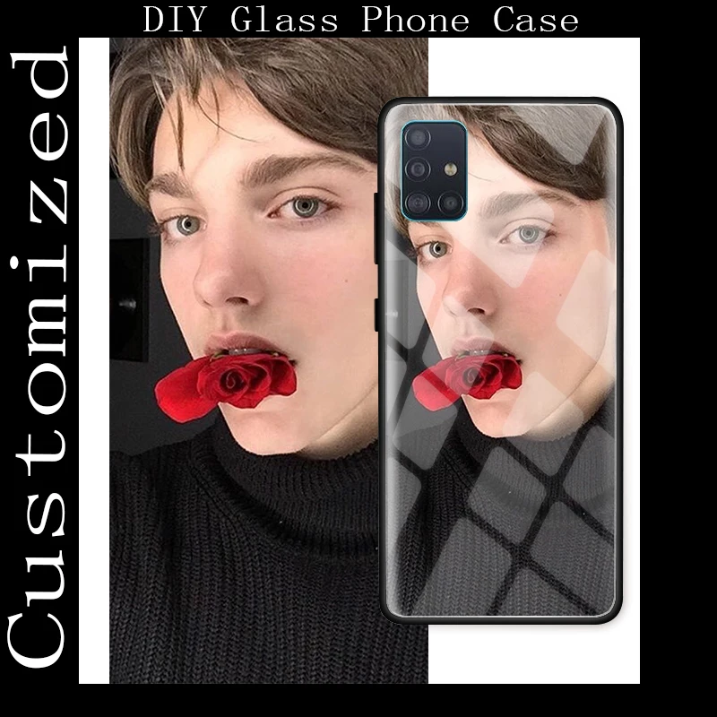 

Customized DIY Tempered Glass Phone Case for Samsung A51 A71 A11 A31 A41 A21 A50 A40 A30 A20 A70 S10 S20 Plus Cover Coque