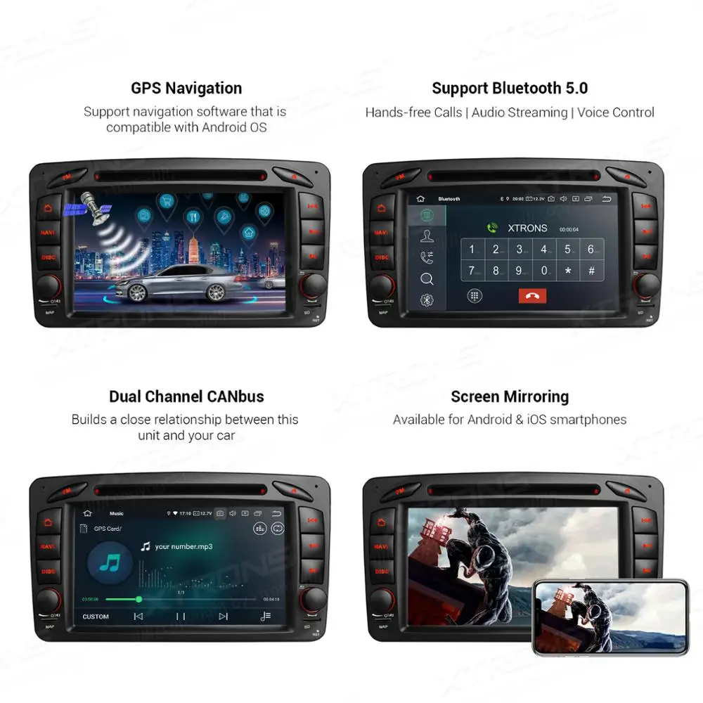 Android10.0 автомобильный DVD плеер GPS мультимедиа для Mercedes Benz A-W168 c-класса W203 CLK класс W209