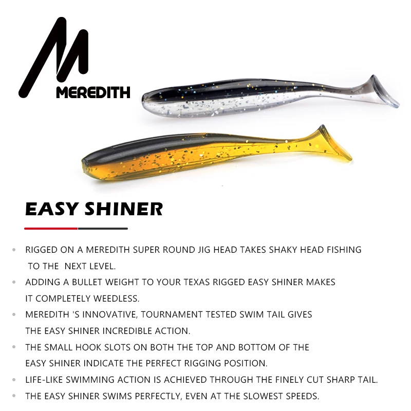 MEREDITH Easy Shiner рыболовные приманки 5 см 7 10 13 силиконовые Товары для рыбалки Морская