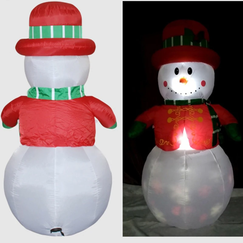 Рождественский надувной светодиодный светильник высотой 6 футов снеговик с
