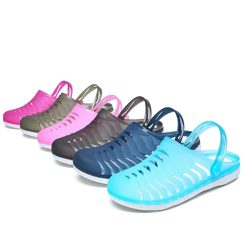 EOFK/2019 Летние женские сандалии удобные конфеты Цвета Женские прозрачные плоские