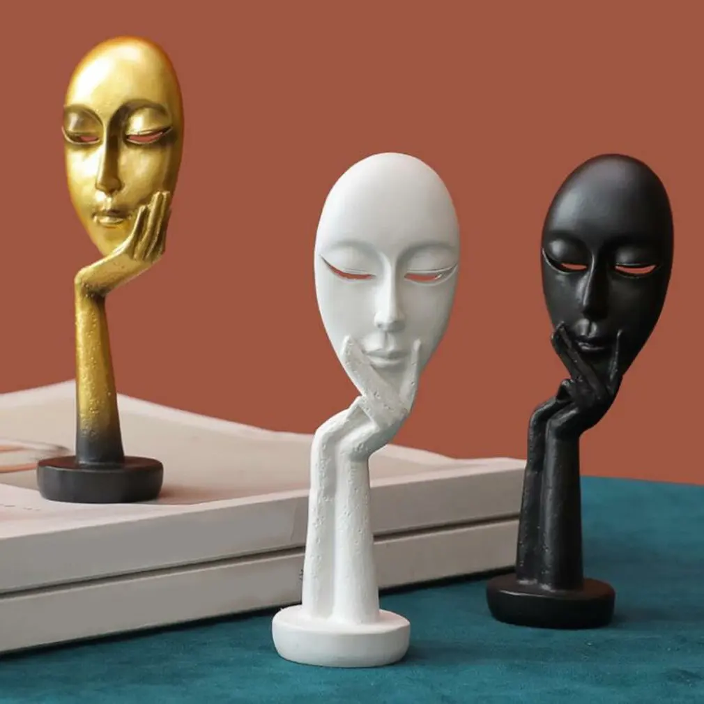 

Mini Abstract Thinker Statue Meditation Figure Sculpture Resin Statue Handicraft Ornament Tabletop Ornament