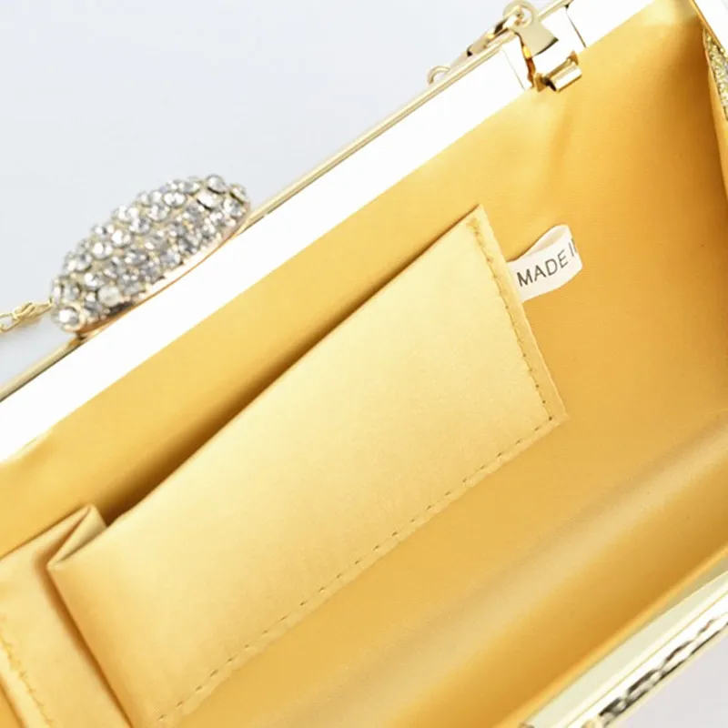 

Luxury Mushroom Head Full Rhinestone Bag Flat Rhinestone Dinner Bag Ladies High-end Hand Bag Silver Chain Small Bag Party Wallet