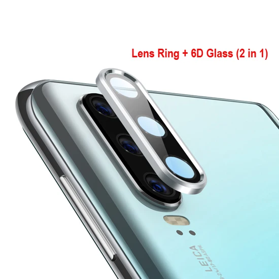 Silver 2in1 6D Glass Для huawei P30 Pro защита для экрана камеры+ задняя защита объектива Кольцо чехол для huawei P20 Pro задняя 2 в 1 6D закаленное стекло - Цвет: Silver 2in1 6D Glass