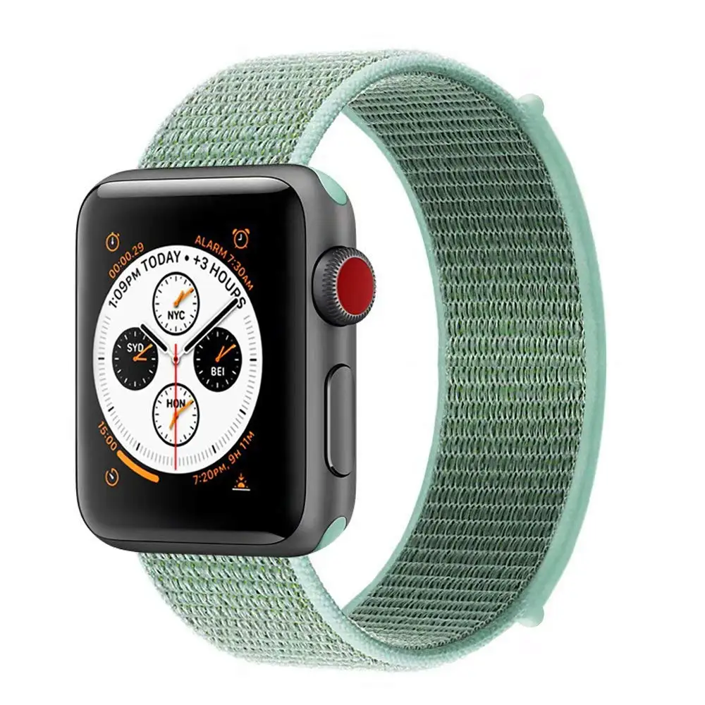 2 Ремешок для наручных часов Apple Watch 4 5 серии 3/2/1 38 мм 42 мм мягкий нейлон дышащий сменный ремешок Спортивные петли для наручных часов iwatch серии 4 40 мм 44 мм - Цвет ремешка: 2