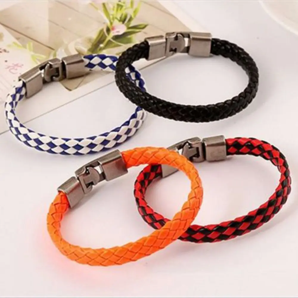 Модный мужской женский кожаный браслет с подвеской Браслет манжета в стиле панк