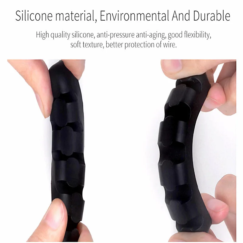 USB Cable Holder Silicone Cable Organizer Flexible Cable Winder Earphone Winder Mouse Headphone Wire Charger Desktop Management