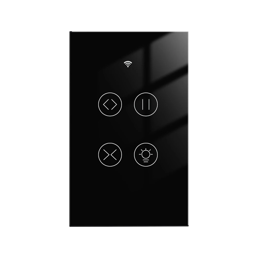 

WiFi Smart Touch 2Gang Curtain Roller Shutter Blind Switch Electric Motor Smart Life App Voice Control with Google Home Alexa