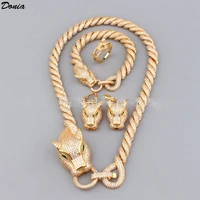 donia jewelry new personality leopard ring luxury bracelet aaa zircon earrings fashion necklace set for men and women jewelry