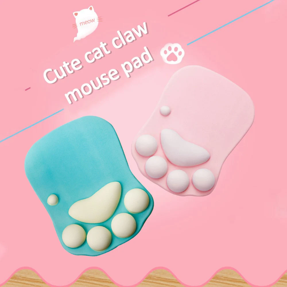 

Cute Cat Paw Non-Slip Silicone Mouse Pad For PC Laptop Office Comfortable Wrist Massage For Video Game Accessories