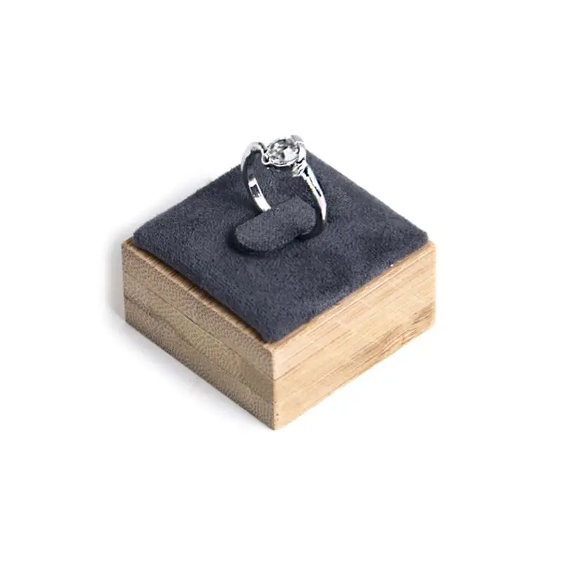 

2021 New Natural Bamboo Jewelry Ring Display Stands Showcase Holder Organizer Trade Show Props Wedding Gift