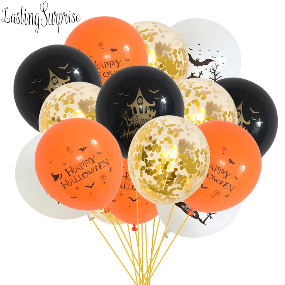 Латексные шары на Хэллоуин с привидениями реквизит дом Globos конфетти летучая мышь