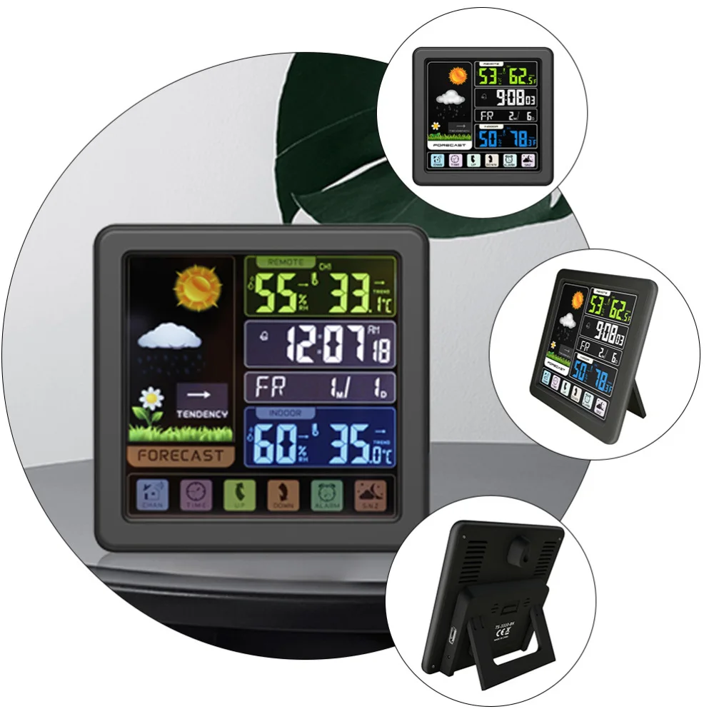 

1Pc LED Colour Screen Weather Clock Indoor Wireless Sensor Weather Clock