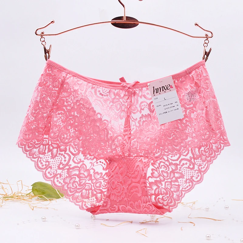 Модные цветочные трусики с бантом сексуальные женские кружевные трусы для