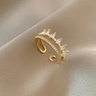 Новое поступление модные кольца для женщин металливечерние модные геометрические свадебные наборы с зубцами простые элегантные корейские женские ювелирные изделия