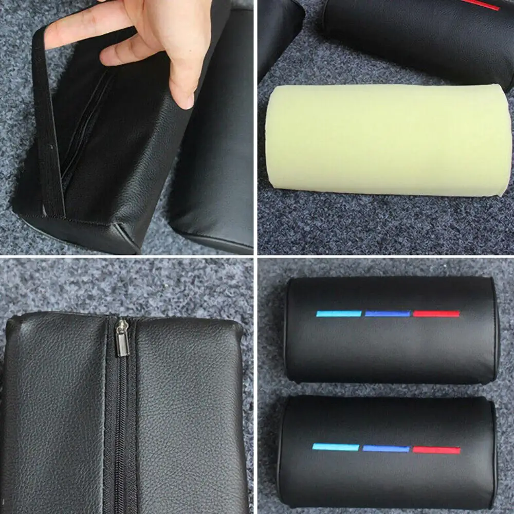 

2021 New Car Headrest Neck Pillow For BMW M3 M5 X1 X3 X5 X6 E46 E39 E36 Leather Neck Protection Supporter Headrest Car Pillow