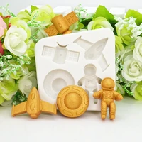 spaceship space satellite resin silicone mold kitchen baking tool chocolate dessert lace decoration supplies confectioner