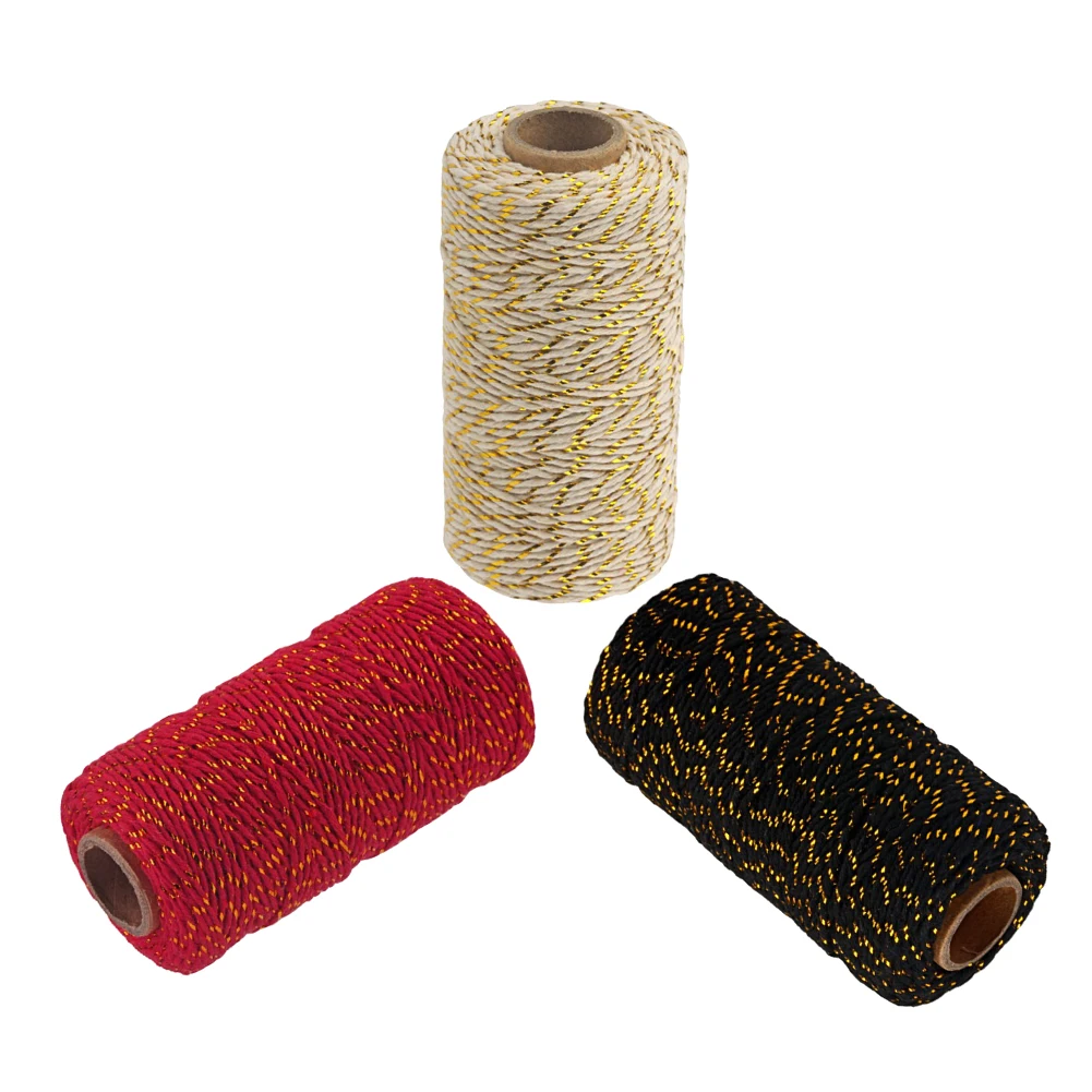 

100M/Roll Cotton Cord Baker Twine Colorful Cotton Crafts Twine macrame Cord String DIY Home Textile Gift Wrapping Wedding Decor