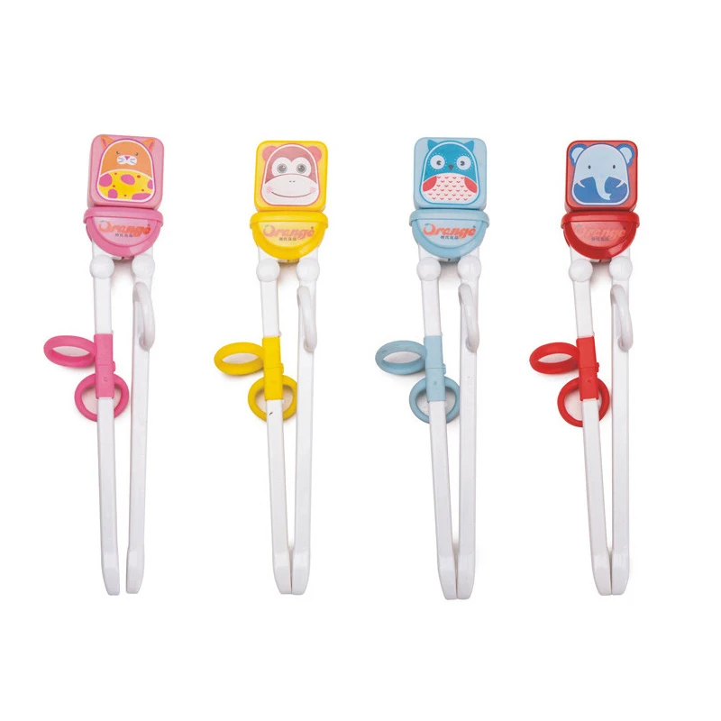 

8 Colors Cute Children Kids Training Learning Plastic Animals Chopsticks Easy Funny Eating Learning Practice Chopsticks For Baby