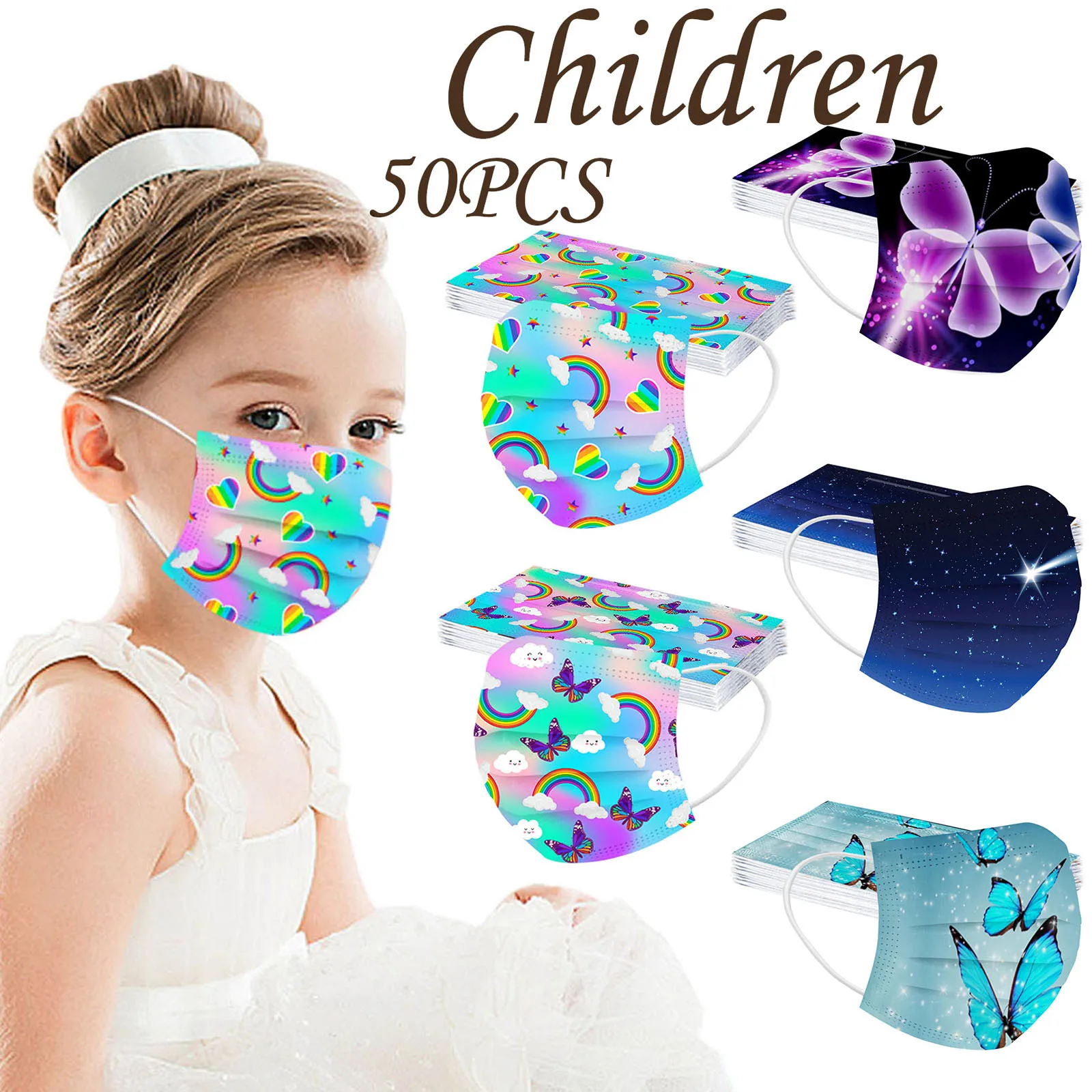 

Маска одноразовая Пылезащитная для детей, мультяшная маска для защиты рта, маска одноразовая для косплея на Хэллоуин