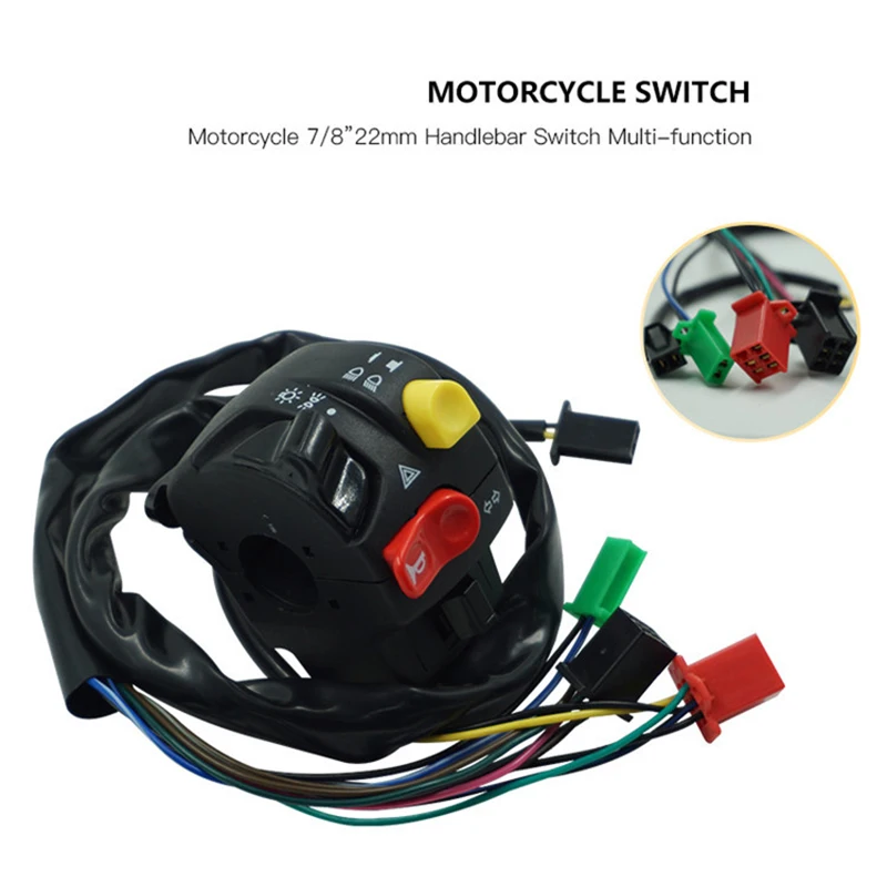 

Motorcycle 7/8"22mm Handlebar Switch Horn Turn Signal Headlight Overtaking Warning Light For Motorcycle Handlebar Accessories