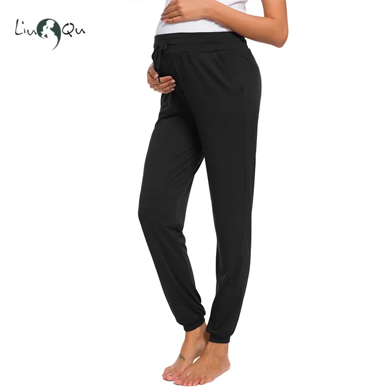 Штаны для беременных работы эластичные обтягивающие джинсы с открытой