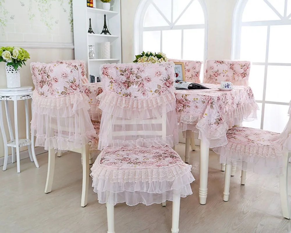 Принцесса Кружева вальс обеденный Чехол для стула стульные подушки скатерть