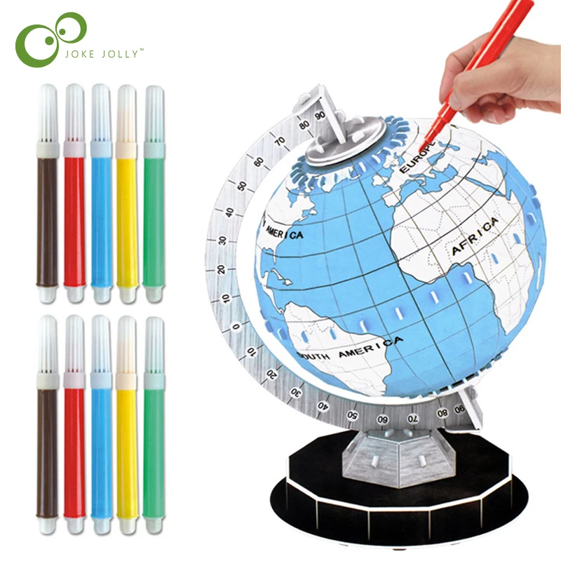 3D головоломка модель глобуса DIY раскраска собранная земля Geographic Обучающие