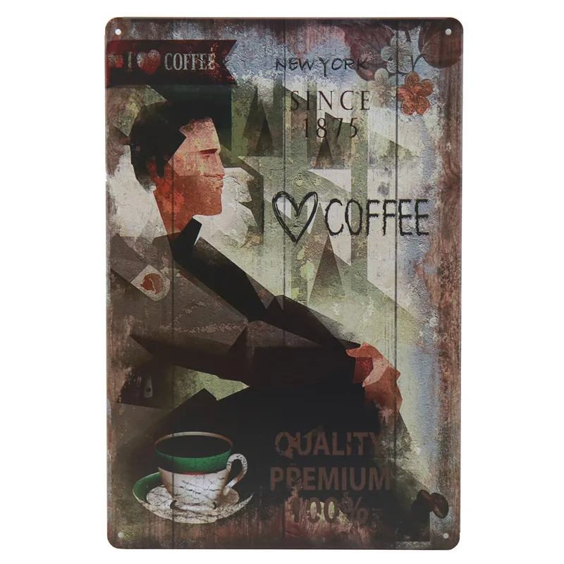 30X20 см Ретро Italia Caffe Париж Кафе жестяная вывеска Винтаж Tintin домашний бар декоративная художественная живопись металлические вывески Настенный декор H72
