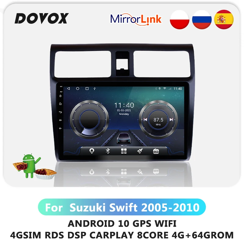 Автомагнитола на Android 10 мультимедийный видеоплеер для Suzuki Swift 2005-2010 GPS-навигация