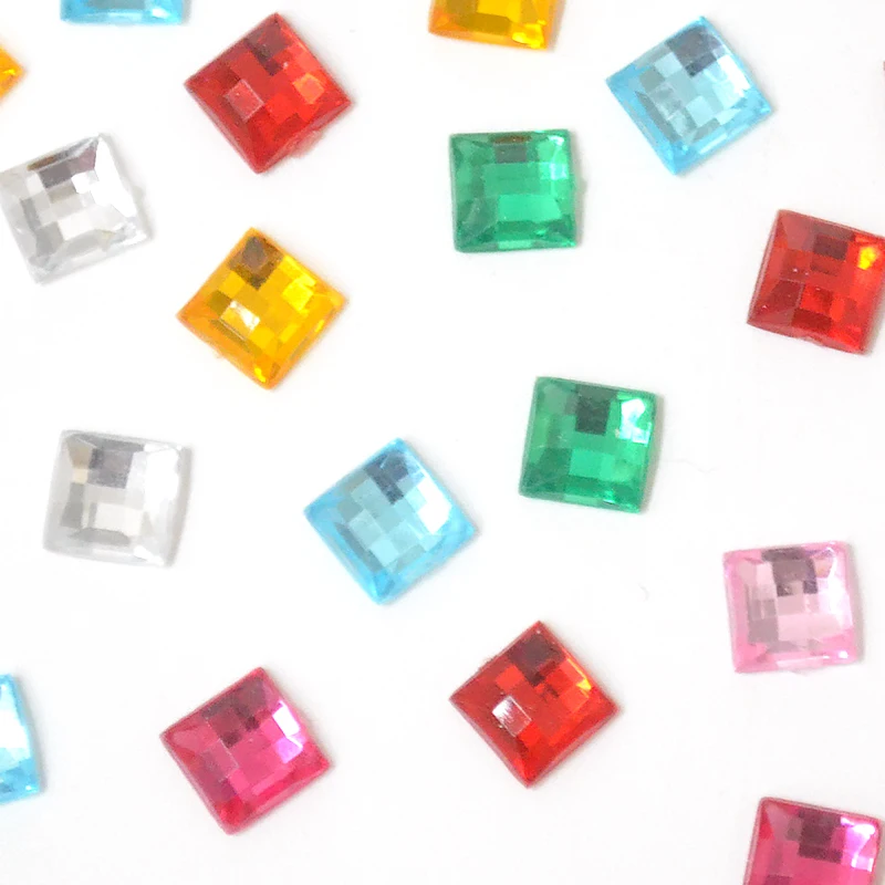 Акриловые стразы с квадратным Форма прозрачный горячей фиксации плоская задняя