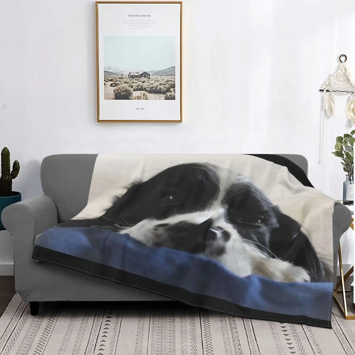 Manta de perro Springer Spaniel Inglés, colcha a cuadros para cama, sofá, manta doble de 90, fundas para cama de invierno