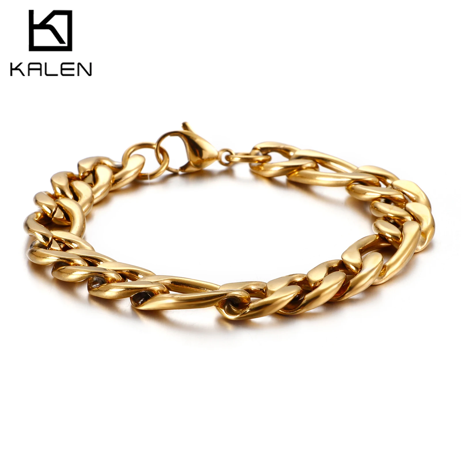 Мужской браслет KALEN из нержавеющей стали серебряный/золотой/синий/черный