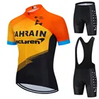 Летний командный Бахрейнский оранжевый комплект из Джерси для езды на велосипеде, одежда для езды на горном велосипеде, Мужская профессиональная одежда для езды на велосипеде, комплект для езды на велосипеде 2021